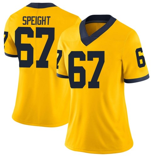 Jess Speight Michigan Wolverines Women's NCAA #67 Maize Limited Brand Jordan College Stitched Football Jersey BUI1254MS